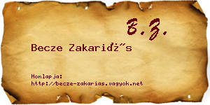 Becze Zakariás névjegykártya